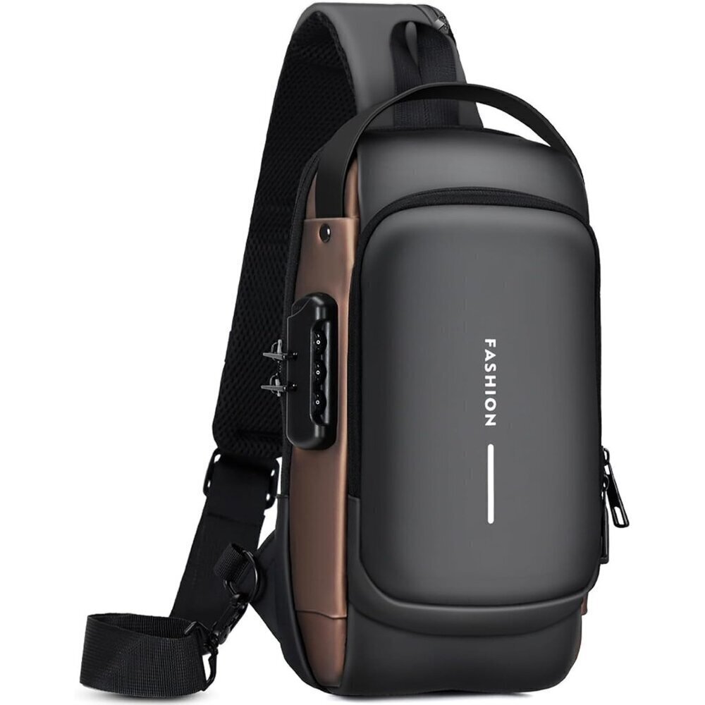 💫 Men Black PU Leather Crossbody Sling Anti-theft Chest Daily Shoulder Bag